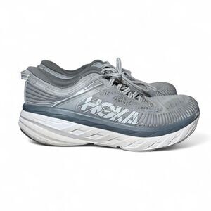 HOKA One One Bondi 7 Men’s Running Shoes Sz 9 Gray Max Cushion